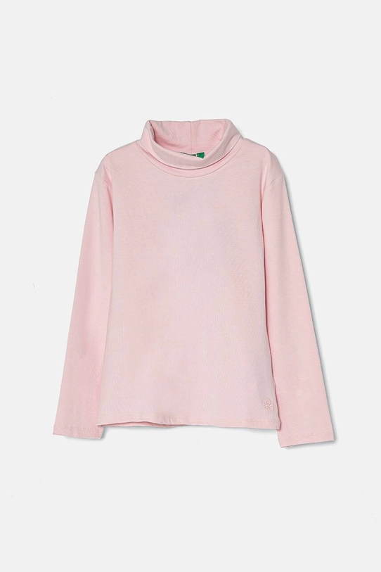 United Colors of Benetton longsleeve dziecięcy z elastanem różowy 3P4ZG200D.P.Seaso.9BYH