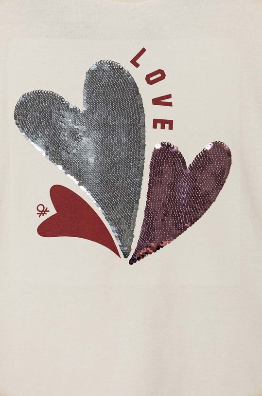 Fete United Colors of Benetton longsleeve din bumbac pentru copii 3I1XC10KC.G.Seasonal bej