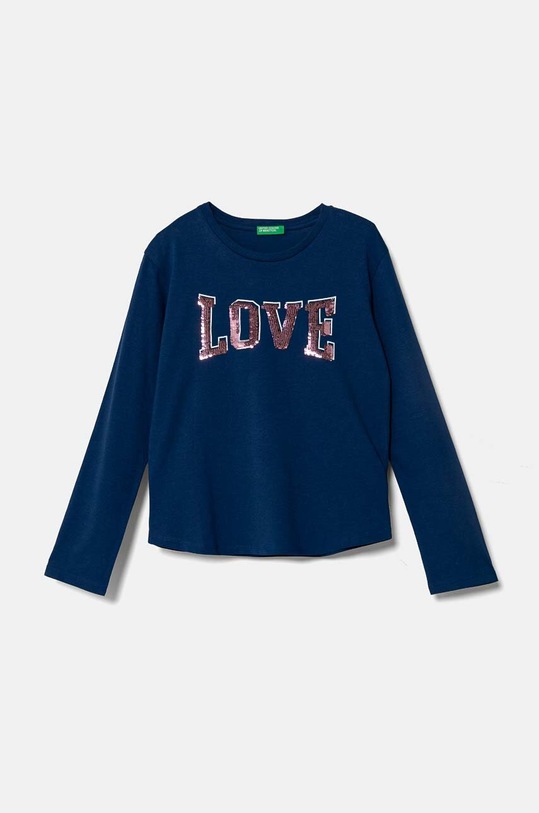 United Colors of Benetton longsleeve din bumbac pentru copii imprimeu bleumarin 3I1XC10KC.G.Seasonal