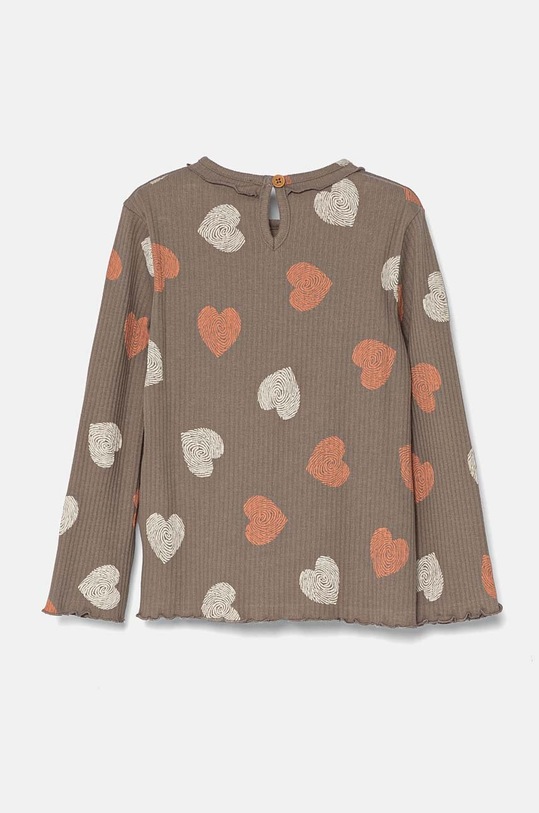 United Colors of Benetton longsleeve dziecięcy 36LKG10FF.P.Seasonal brązowy AW24