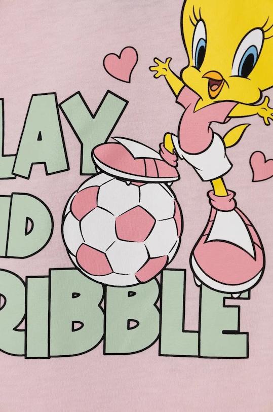 Девочка Хлопковый детский лонгслив United Colors of Benetton x Looney Tunes 3ATNG10HG.P.Seasonal розовый