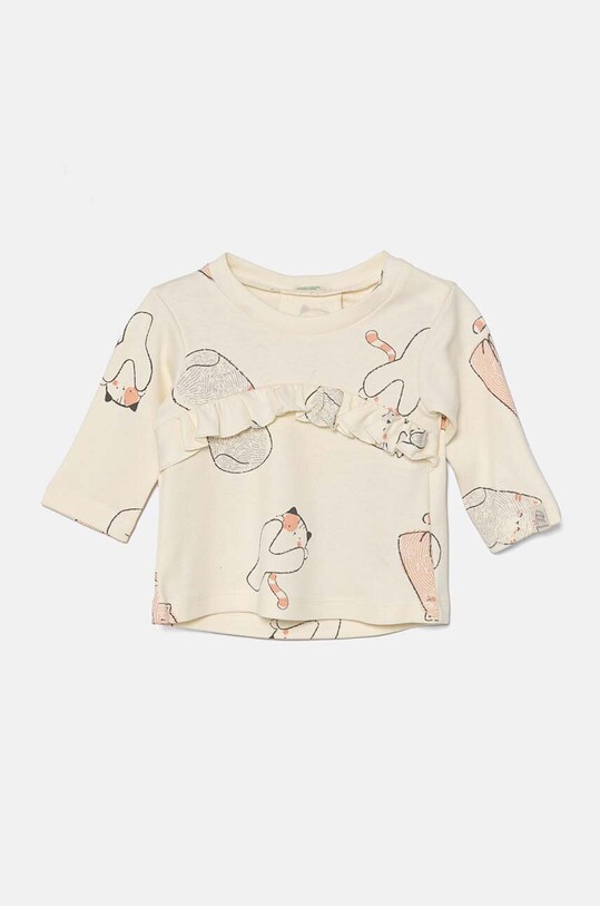 Хлопковый лонгслив для младенцев United Colors of Benetton хлопок бежевый 3VDDA1059.W.Seasonal