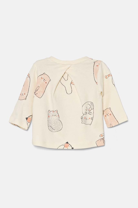 United Colors of Benetton longsleeve bawełniany niemowlęcy 3VDDA1059.W.Seasonal beżowy AW24