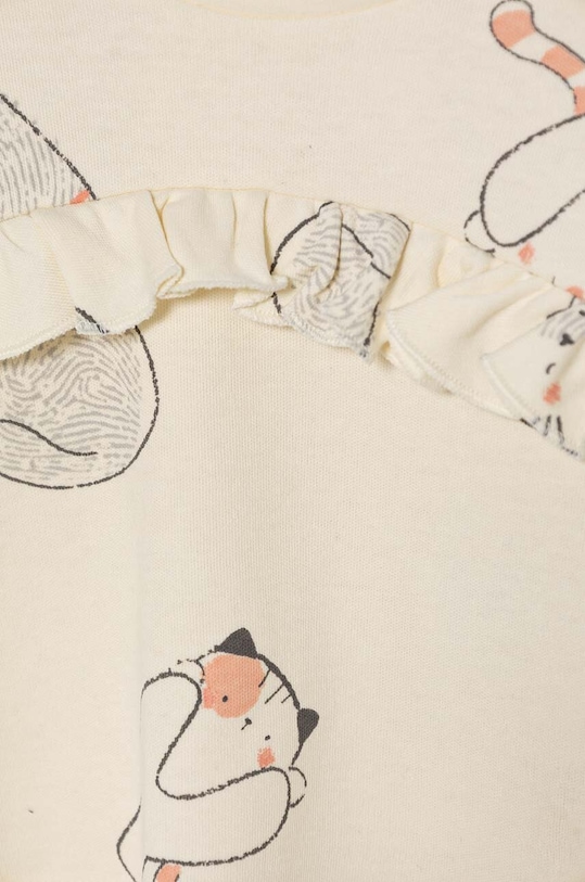 Dziewczynka United Colors of Benetton longsleeve bawełniany niemowlęcy 3VDDA1059.W.Seasonal beżowy