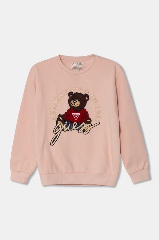 Detská bavlnená mikina Guess bavlna ružová H4BJ07.KAX73.G.9BYH