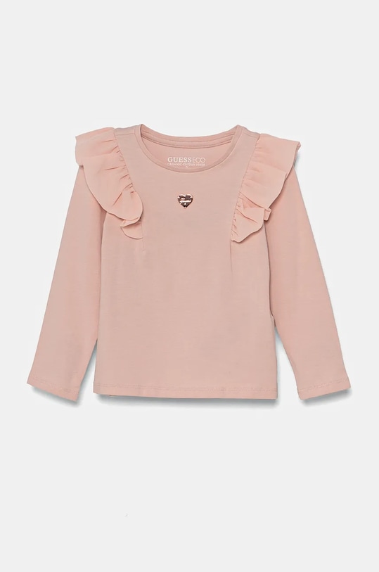 Guess longsleeve dziecięcy z elastanem różowy K4BI20.J1314.9BYH
