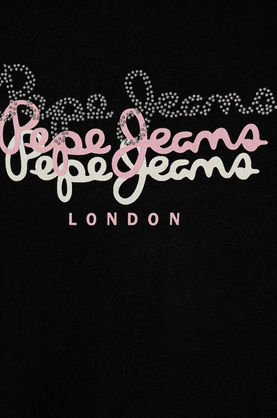 Fete Pepe Jeans longsleeve din bumbac pentru copii TIANNE PG503107 negru