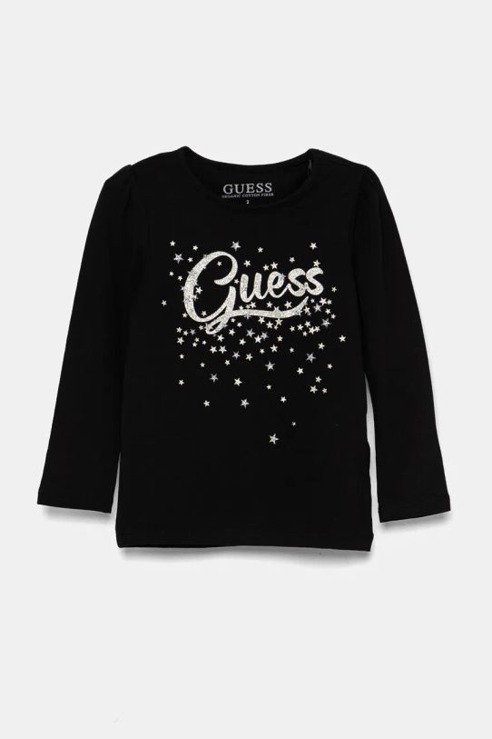 Dječja majica dugih rukava Guess print crna K4BI02.J1314.9BYH