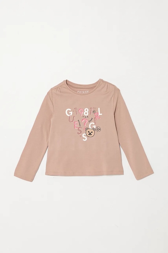Guess longsleeve dziecięcy z elastanem pomarańczowy K4BI05.J1314.9BYH