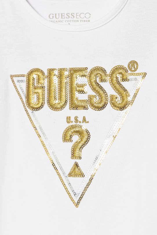 Dziewczynka Guess longsleeve bawełniany dziecięcy K4BI13.J1314.9BYH biały