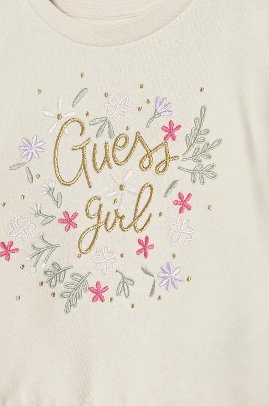 Dievča Detská bavlnená mikina Guess K4BQ08.KAX74.9BYH béžová
