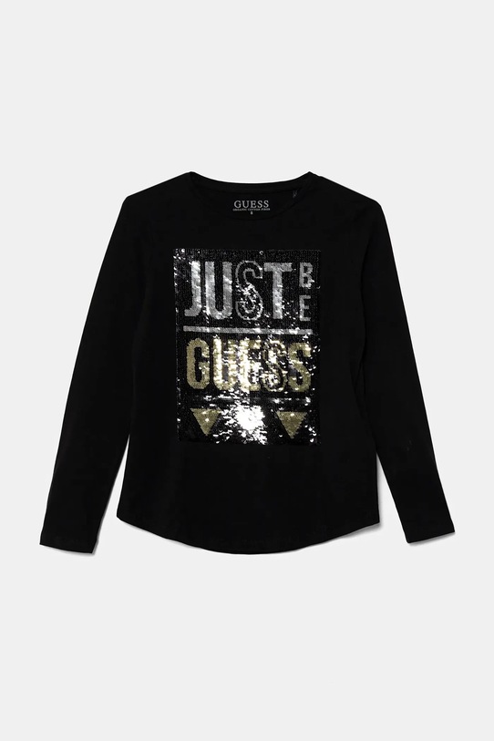 Otroška dolga majica Guess Z elastanom črna J4BI30.J1314.9BYH