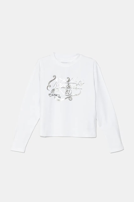 Детский лонгслив Guess с эластаном белый J4BI01.J1314.9BYH