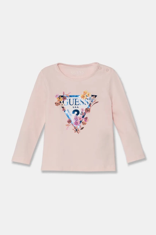 Guess longsleeve niemowlęcy z elastanem różowy A4BI00.J1314.9BYH
