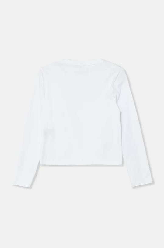 Pinko Up longsleeve din bumbac pentru copii F4PIJGTH024 alb AW24