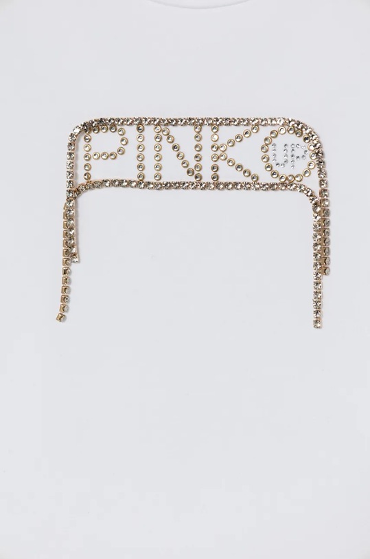 Fete Pinko Up longsleeve din bumbac pentru copii F4PIJGTH024 alb