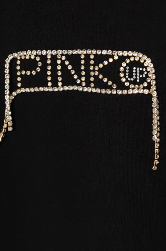 Дівчинка Дитячий бавовняний лонгслів Pinko Up F4PIJGTH024 чорний