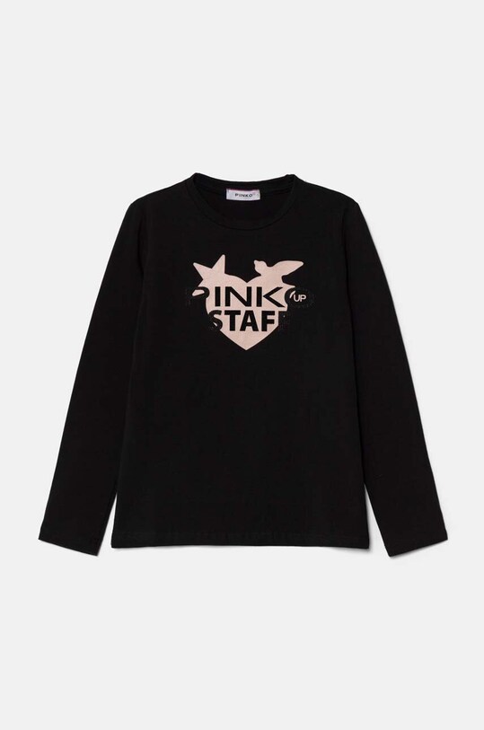 Дитячий лонгслів Pinko Up з еластаном чорний F4PIJGTH054