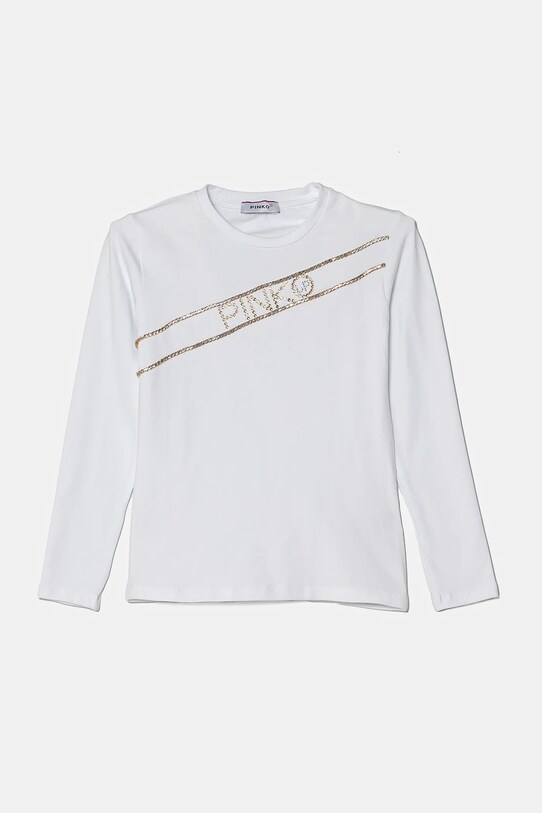 Pinko Up longsleeve dziecięcy aplikacja biały F4PIJGTH066