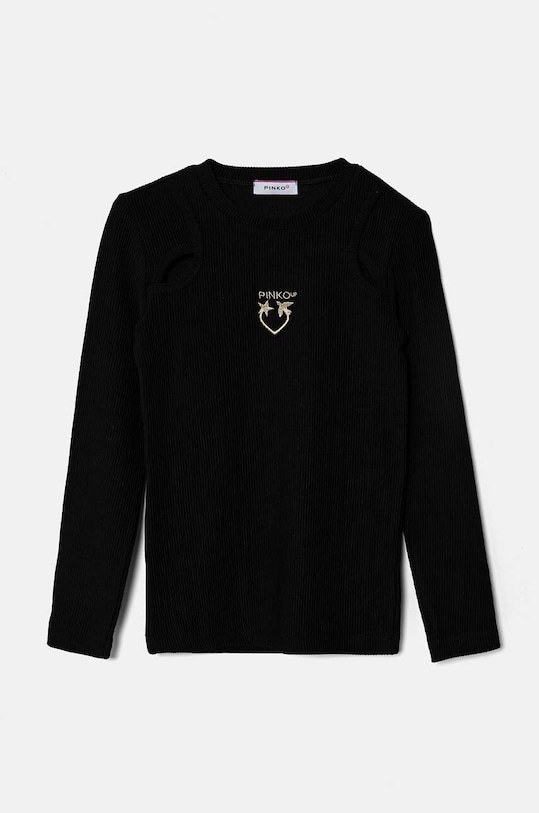 Детский лонгслив Pinko Up аппликация чёрный F4PIJGTH144