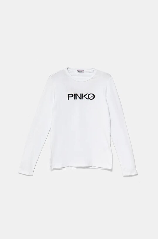 Хлопковый детский лонгслив Pinko Up с эластаном белый F4PIJGTH151
