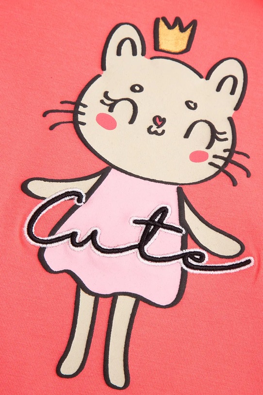 Coccodrillo longsleeve din bumbac pentru copii roz ZC4143101HGN