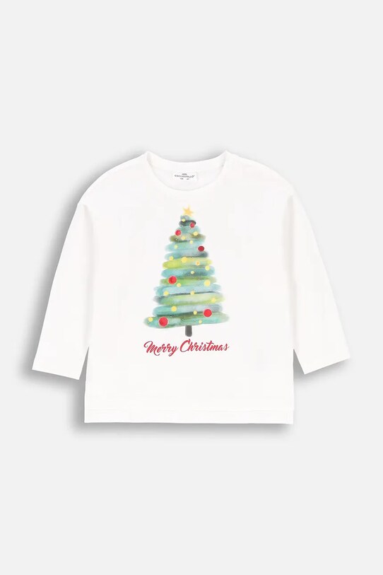 Detské tričko s dlhým rukávom Coccodrillo s elastanom béžová ZC4143102MER