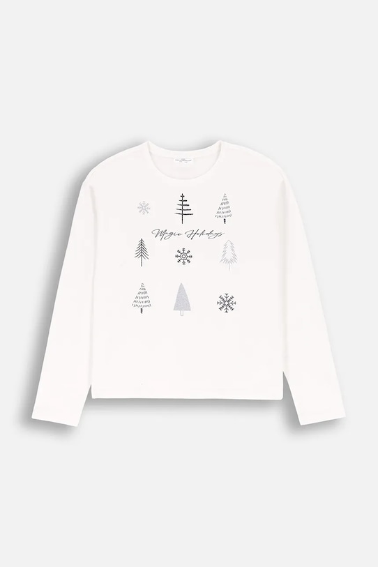 Detské tričko s dlhým rukávom Coccodrillo bavlna béžová ZC4143106MER