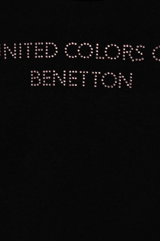 Fete United Colors of Benetton longsleeve din bumbac pentru copii 3I1XC10JS.G.Seasonal negru