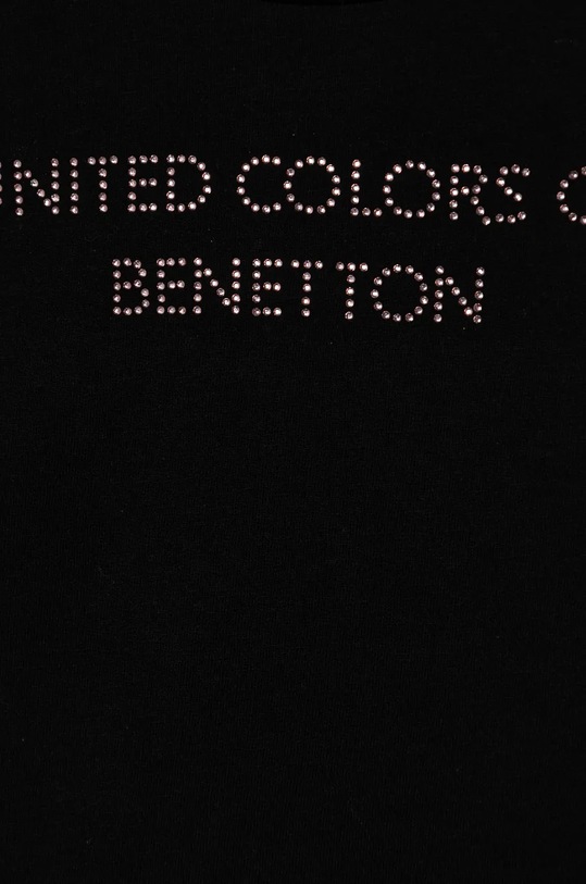 Dievča Detská bavlnená košeľa s dlhým rukávom United Colors of Benetton 3I1XC10JS.G.Seasonal čierna