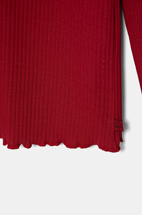 Fete United Colors of Benetton longsleeve copii 3F1AC203O.G.Seasonal burgundia