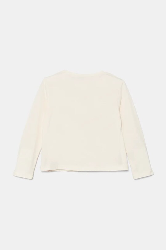 Дитячий бавовняний лонгслів United Colors of Benetton 3ATNG10HJ.P.Seasonal бежевий AW24