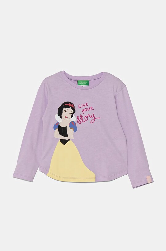 United Colors of Benetton longsleeve din bumbac pentru copii print violet 3ATNG10H8.P.Seasonal