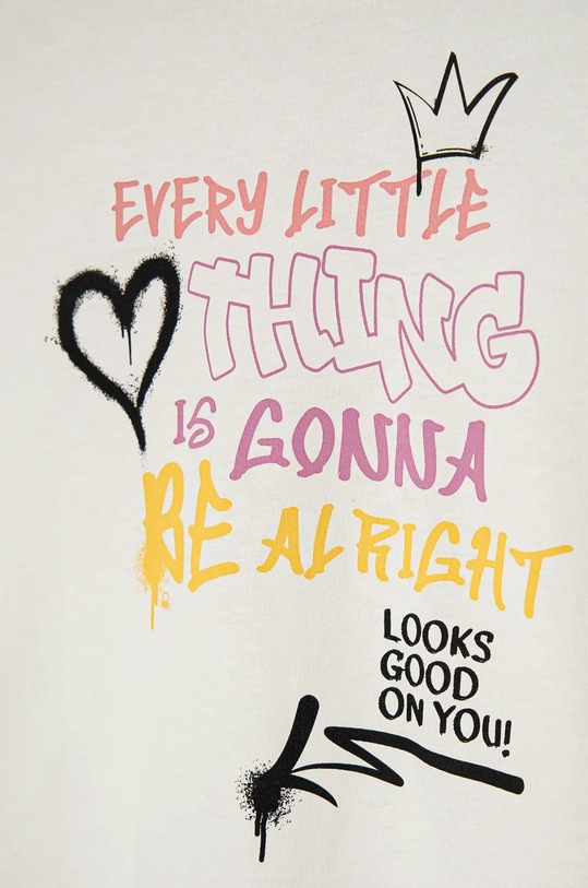 Fete United Colors of Benetton longsleeve din bumbac pentru copii 3096C10M0.G.Seasonal alb