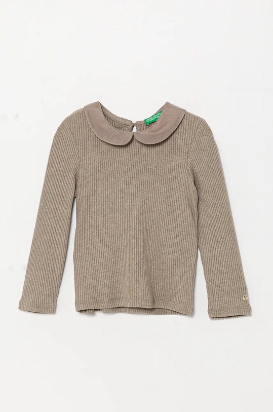 United Colors of Benetton longsleeve dziecięcy z elastanem szary 3IVLG10GV.P.Seasonal
