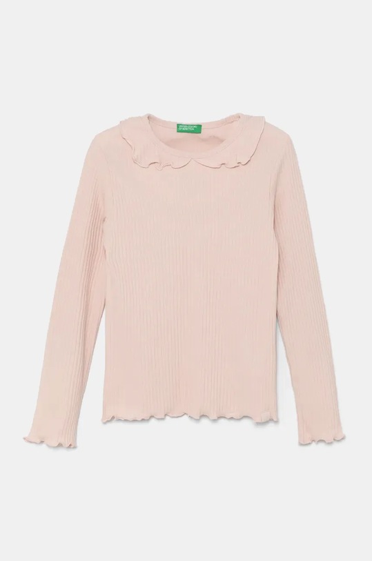 Дитячий лонгслів United Colors of Benetton з еластаном рожевий 3F1AG10H6.P.Seasonal