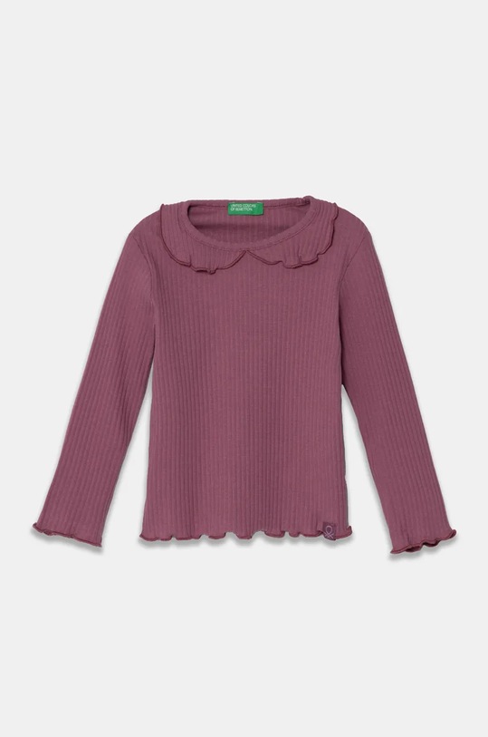 United Colors of Benetton maglietta a maniche lunghe per bambini tessuto elasticizzato violetto 3F1AG10H6.P.Seasonal