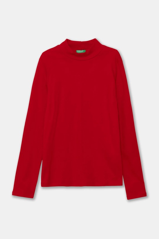 United Colors of Benetton longsleeve din bumbac pentru copii uni rosu 3AOUC201O.G.Repro.9BYH