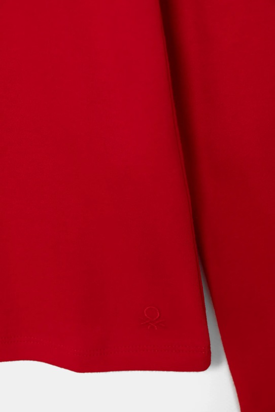 Fete United Colors of Benetton longsleeve din bumbac pentru copii 3AOUC201O.G.Repro.9BYH rosu