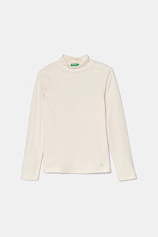 United Colors of Benetton longsleeve bawełniany dziecięcy bawełna beżowy 3AOUC201O.G.G.Seasonal