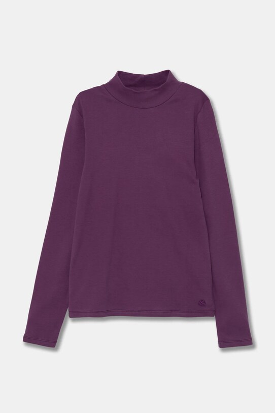 United Colors of Benetton longsleeve din bumbac pentru copii uni violet 3AOUC201O.G.G.Seasonal