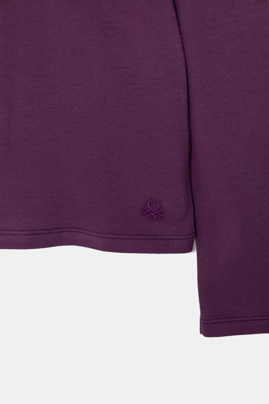 Fete United Colors of Benetton longsleeve din bumbac pentru copii 3AOUC201O.G.G.Seasonal violet