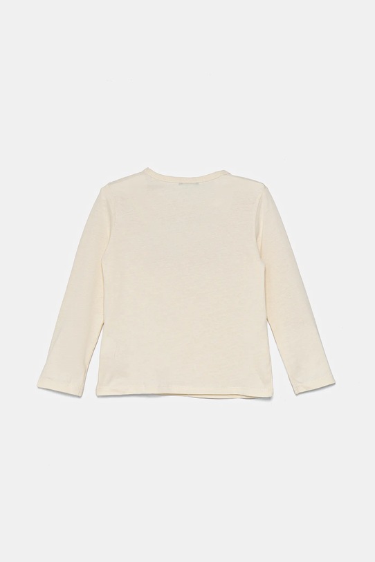 United Colors of Benetton longsleeve din bumbac pentru copii 3ATNG10GI.P.Seasonal bej AW24