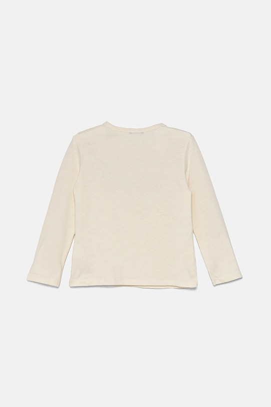 Detská bavlnená košeľa s dlhým rukávom United Colors of Benetton 3ATNG10GI.P.Seasonal béžová AW24