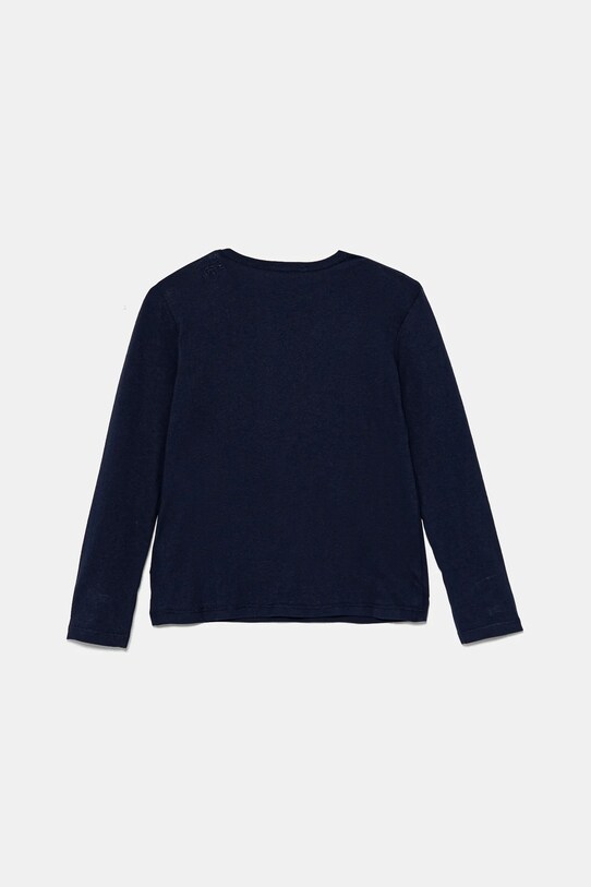 Detská bavlnená košeľa s dlhým rukávom United Colors of Benetton 3ATNG10GI.P.Seasonal tmavomodrá AW24