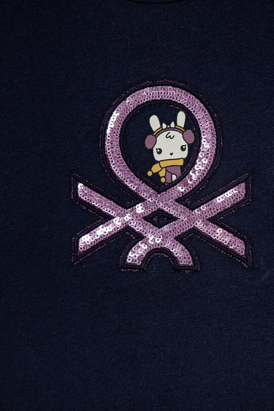 Dievča Detská bavlnená košeľa s dlhým rukávom United Colors of Benetton 3ATNG10GI.P.Seasonal tmavomodrá