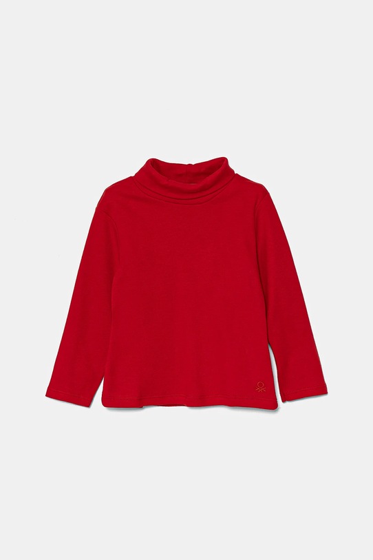 United Colors of Benetton longsleeve din bumbac pentru copii uni rosu 3AOUG2008.P.Reproposed