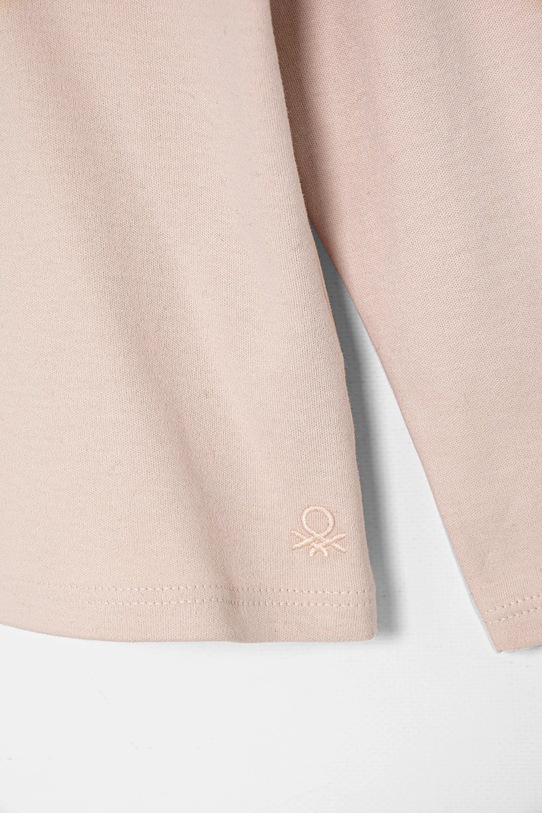 Fete United Colors of Benetton longsleeve din bumbac pentru copii 3AOUG2008.P.Seasonal portocaliu