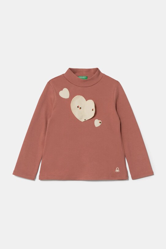 Detská bavlnená košeľa s dlhým rukávom United Colors of Benetton bavlna oranžová 3AOUG10H3.P.Seasonal