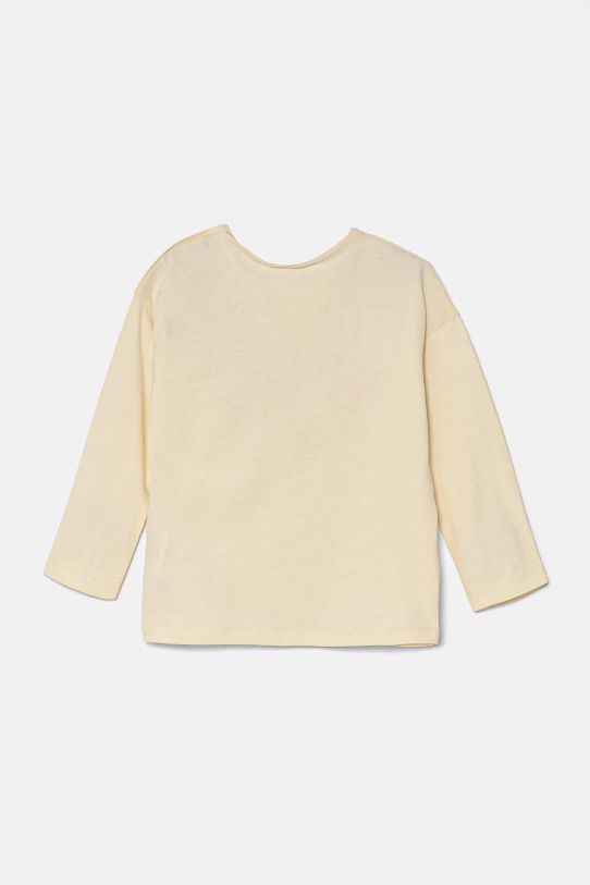 United Colors of Benetton longsleeve din bumbac pentru bebeluși 3ATNA105M.W.Seasonal bej AW24